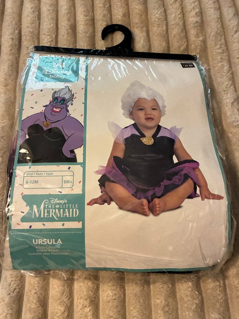 DISNEY BABY LITTLE MERMAID URSULA COSTUME-6-12 MONTHS-DISNEY PRINCESS-NWT!